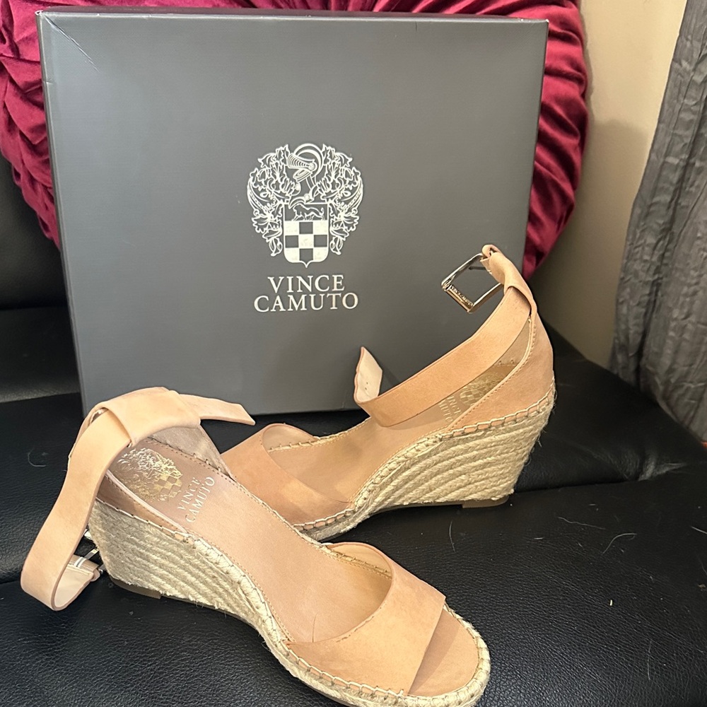 Vince Camuto Blush Espadrille Wedge Sandals